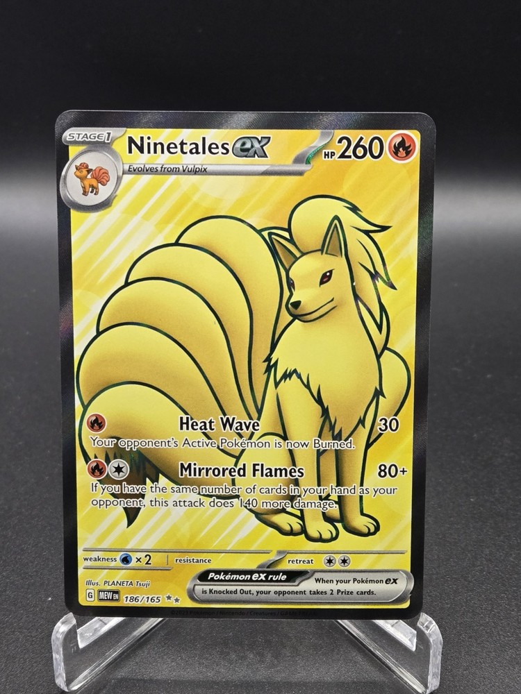 Pokémon TCG Ninetales EX #186/165 Scarlet & Violet 151, Full Art Ultra Rare, NM.