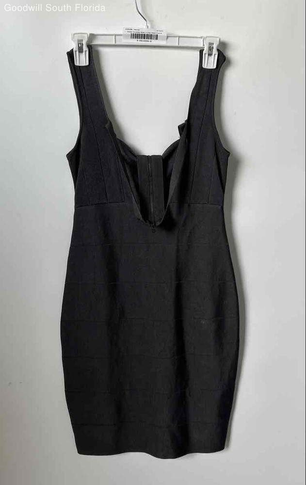 Armani Exchange Womens Black Sleeveless Back Zip Sheath Dress Size Medium