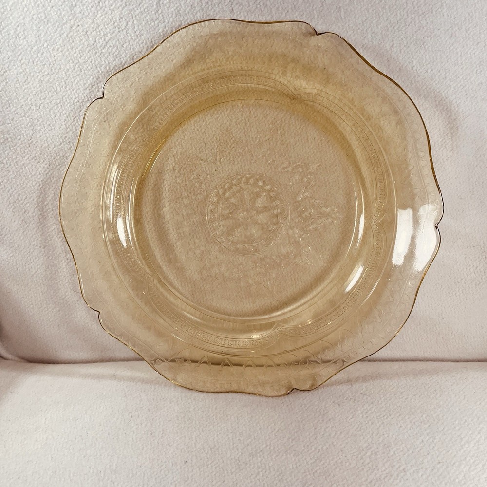 Vintage Federal Amber Yellow Depression Glass Patrician Spoke 11