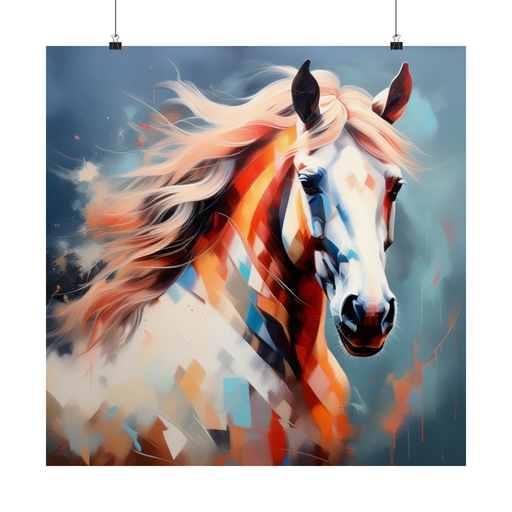 Abstract Horse Art Print - 9 Matte Vertical Wall Posters-image