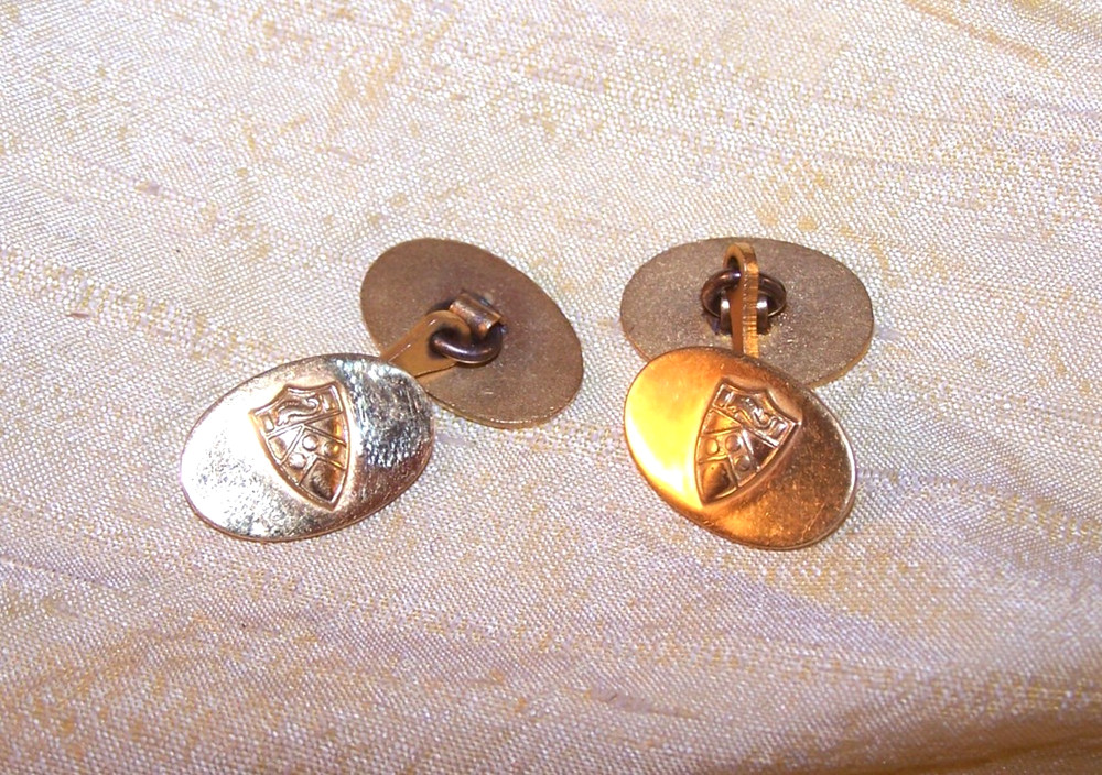 VINTAGE University of Pennsylvania gold-filled school seal cuff links PENN - OLD