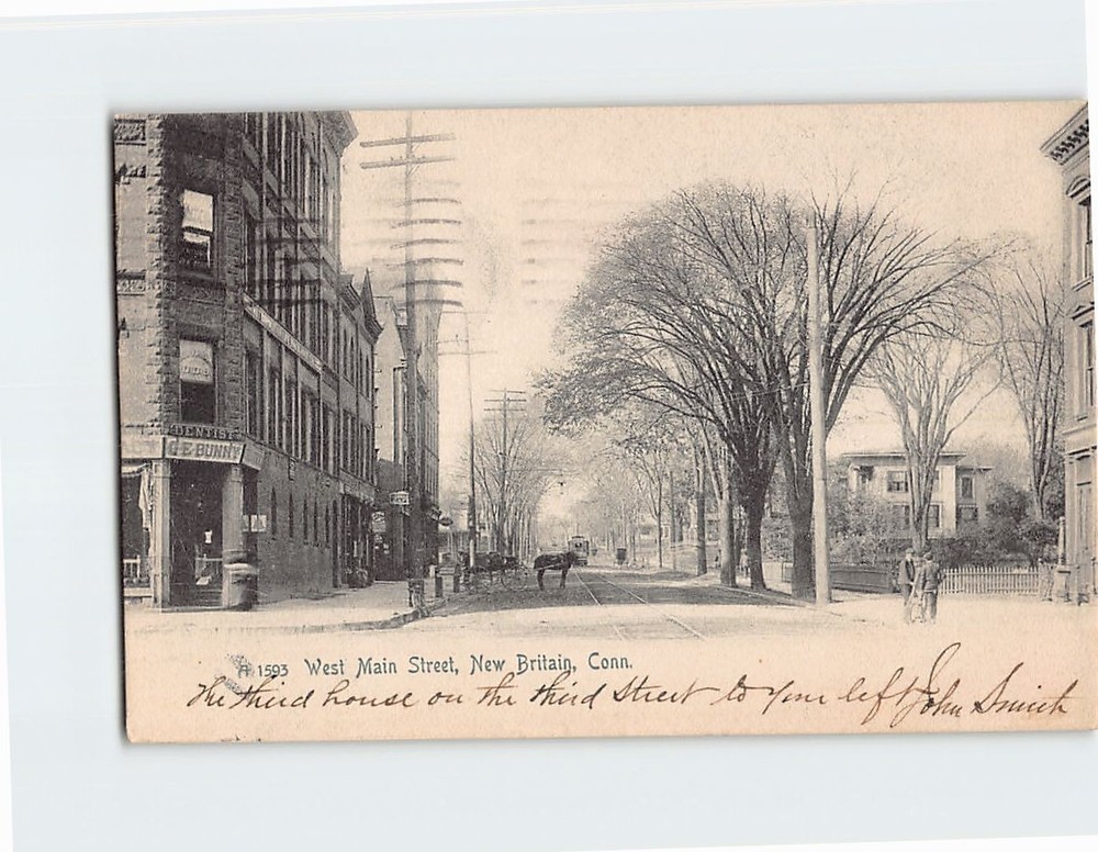 Postcard West Main Street New Britain Connecticut USA North America