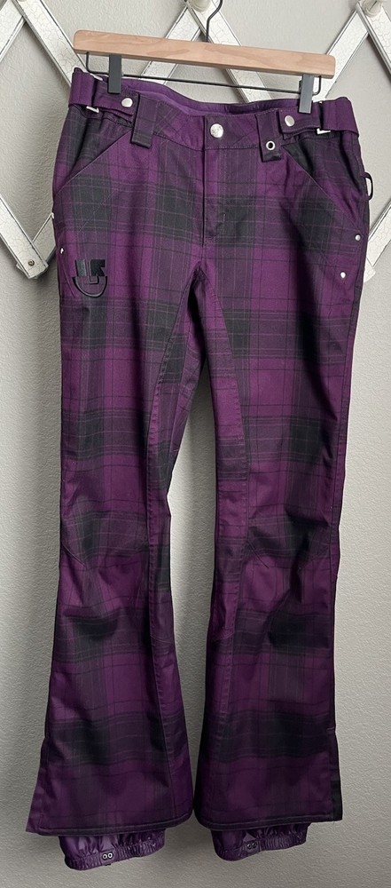 Nice! Burton DryRide Chase Women's M Ski Snowboard Pants Purple Plaid