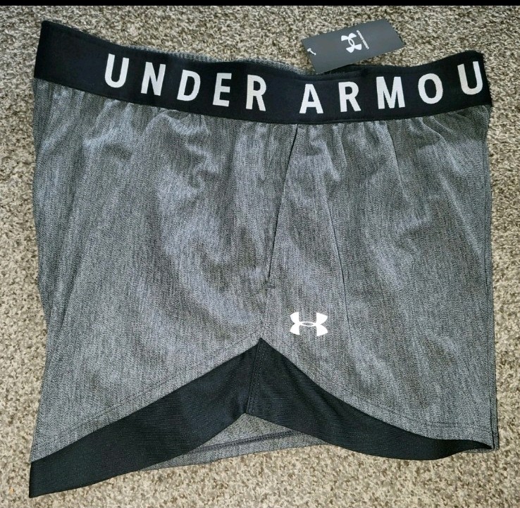 Under Armour Play Up 3.0 shorts NWT womens plus 3X black heather gray
