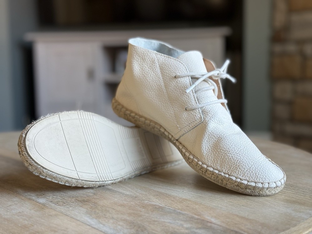 Dolce Vita White Leather Espadrille Lace-Up Comfort Shoes Women's Size 9.5