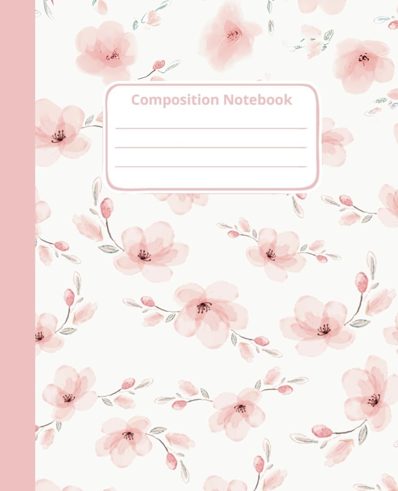 Cute Coquette Pink Composition Notebook: Pretty Aesthetic Vintage Floral Journal