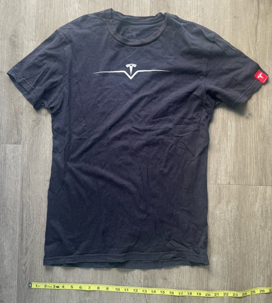 Tesla Logo T Shirt Mens Large Black 100% Cotton Graphic Crew Neck Tee M