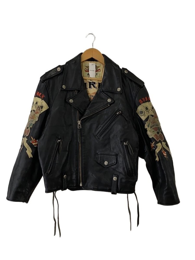 Avirex Double Riders Jacket/M/Leather/Blk/Plain/9056 3480