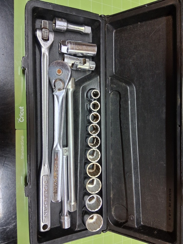 Vintage Craftsman 1/2 Drive Socket Set 17pc Permanex Case -V- Made In USA