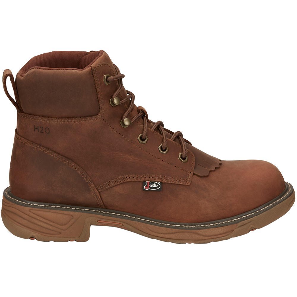 Justin Stampede Rush 6 Inch Waterproof Soft Toe Work Boots for Men