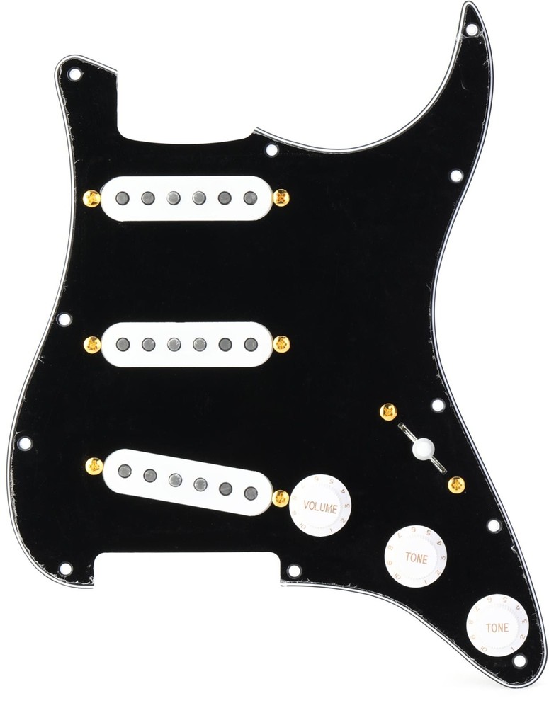 Mojotone Rene Martinez Texas Strat Prewired Pickguard in Black