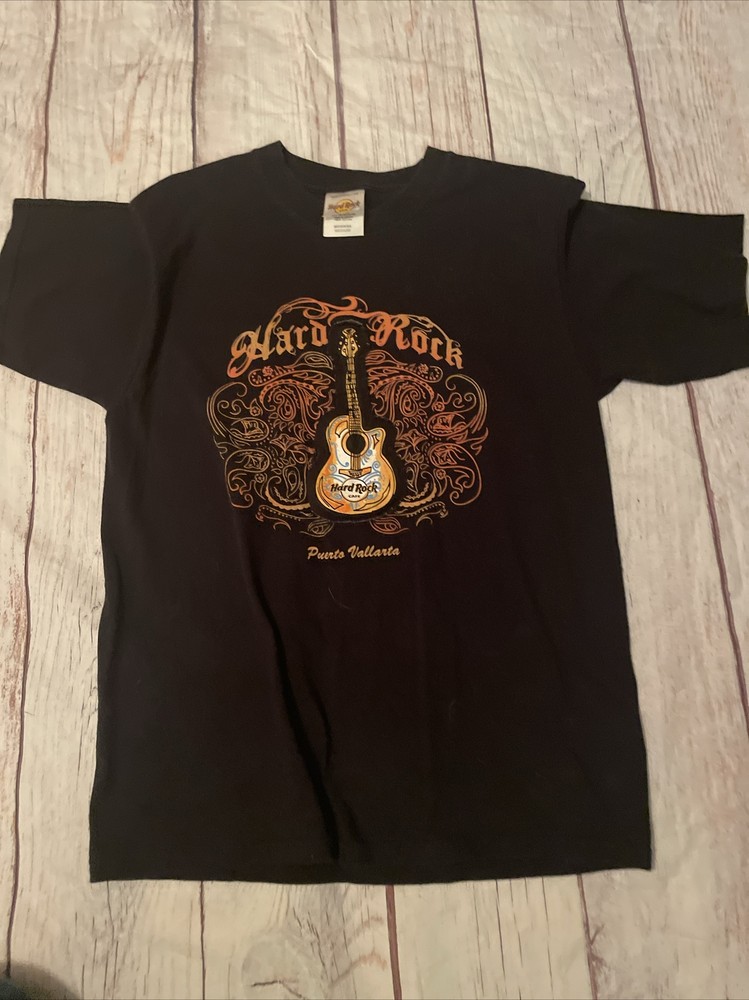 Hard Rock Cafe Mens XL Peurto Vallarta Graphic Long Sleeve T Shirt Guitar