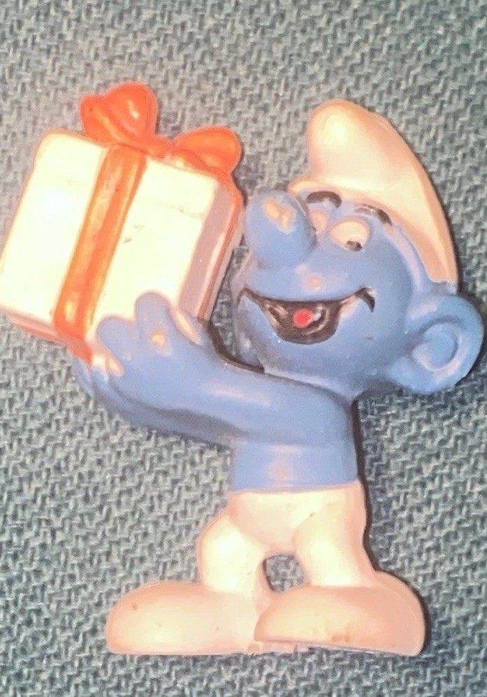 The Smurfs Jokey Smurf Surprise Present 20086 Rare Vintage Display Figurine