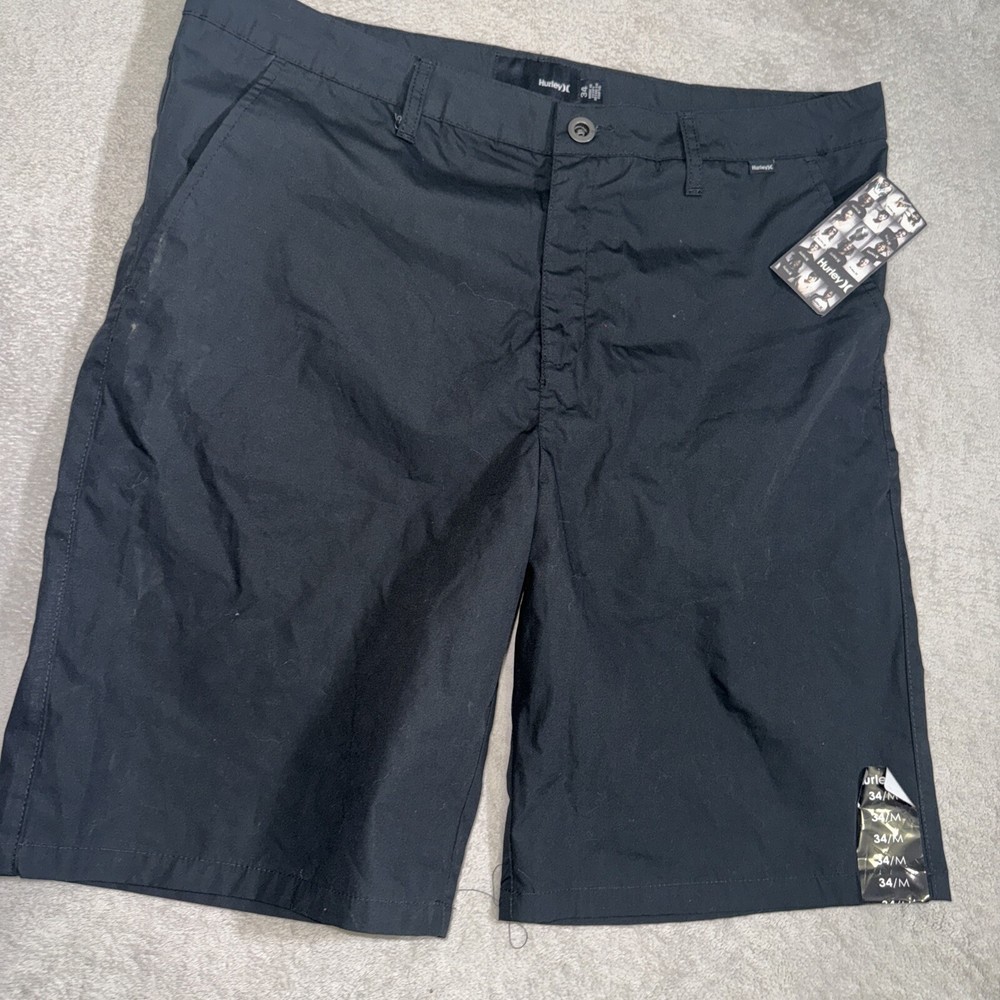Hurley Men’s Black Khaki Golf Athletic Casual Polyester Shorts Size 34 NWT!!!