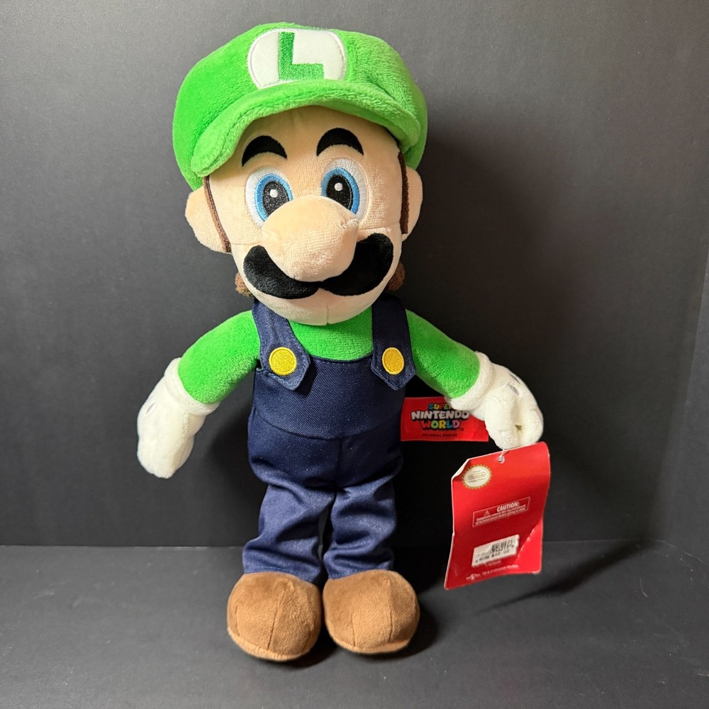 Super Nintendo World Mario Bros Luigi 12” M Plush Universal Studios Hollywood