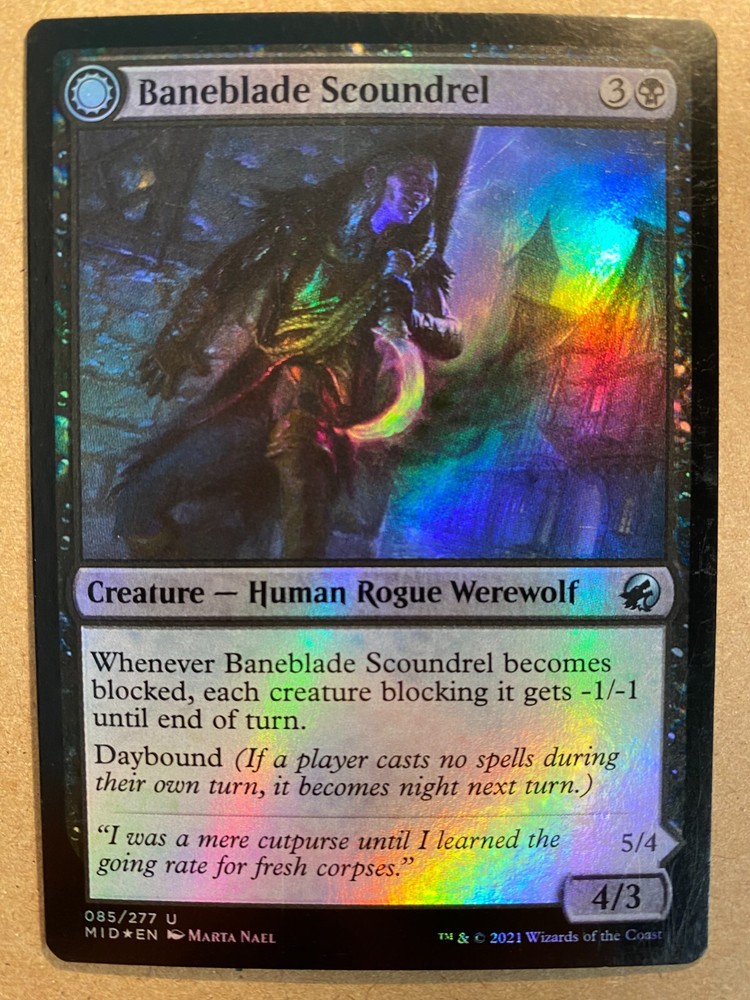 MTG 1x FOIL Baneblade Scoundrel Innistrad: Midnight Hunt Magic Gathering x1 NM