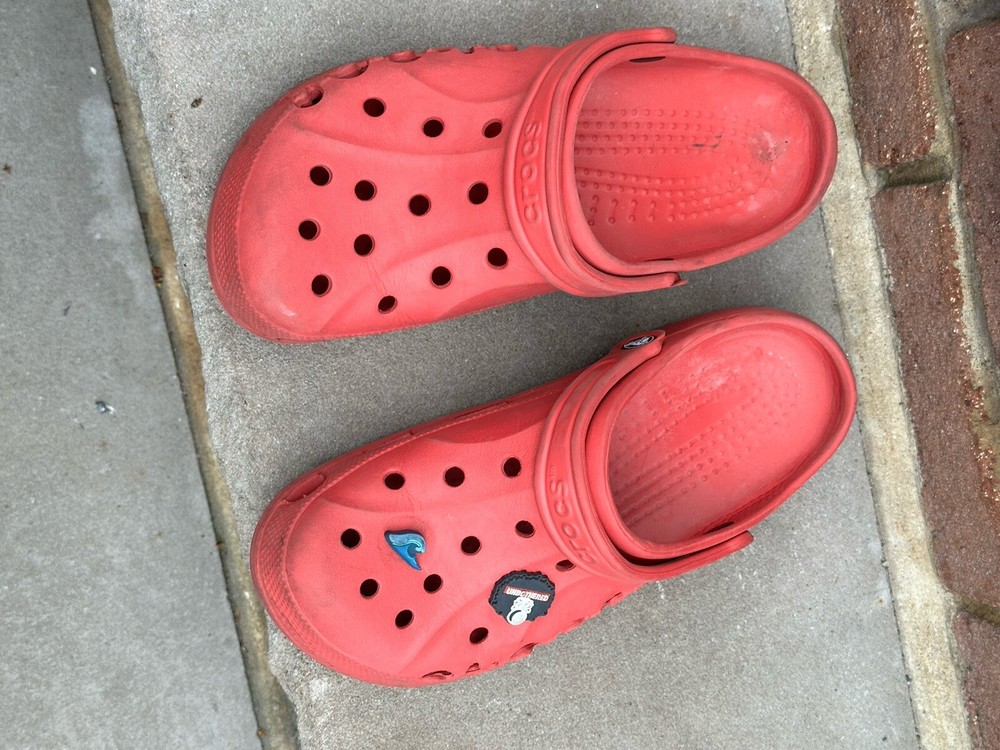 Classic Croc Clogs Slip On Shoes, Mens 9 Women's 11 Red