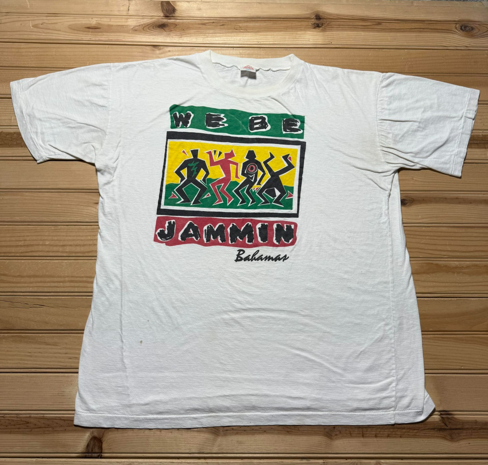Vintage 80s 90s We Be Jammin Bahamas Rasta Reggae Tourist Souvenir T-Shirt - XXL