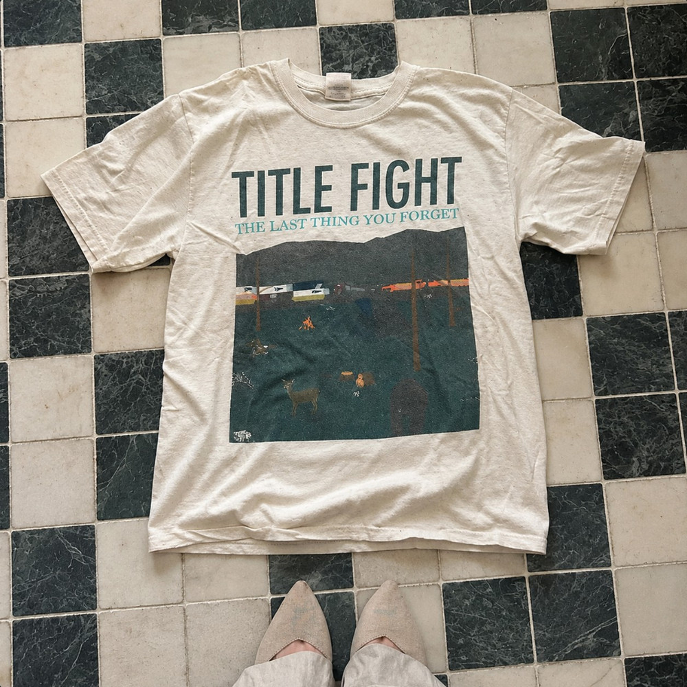 Title Fight The Last Thing You Forget Cream Graphic T-Shirt Vintage Style Band T