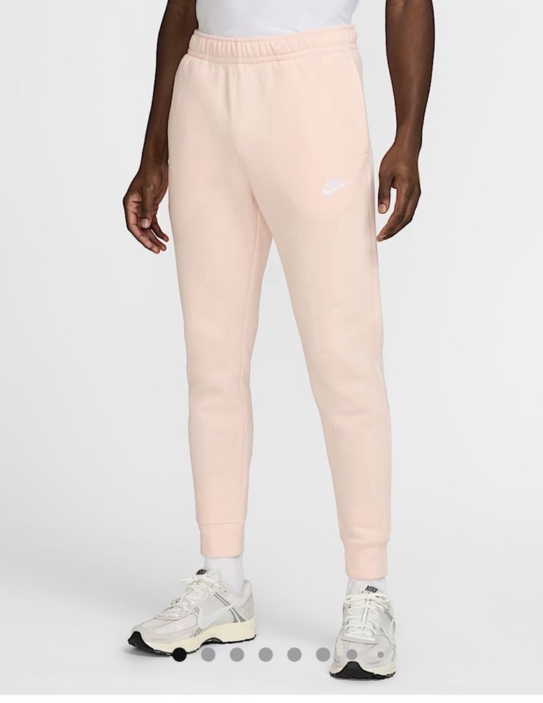 Nike Sweatpants Men L Sportswear Club Fleece Jogger Orange Pink Coral Pants