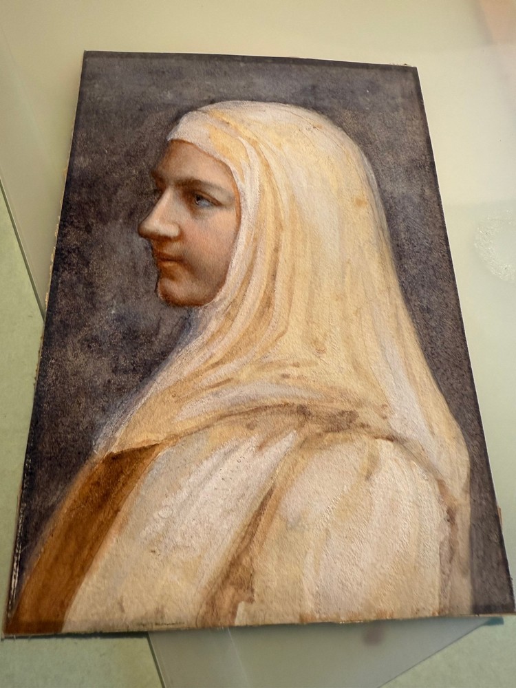 VERY NICE WATERCOLOR ON PAPER depicting a young girl
