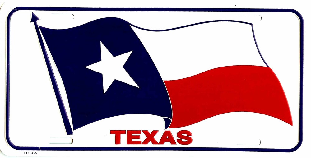 TEXAS STATE FLAG EMBOSSED METAL LICENSE PLATE AUTO CAR TAG #425
