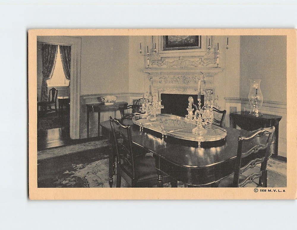 Postcard The Dining Room at Mount Vernon Virginia USA
