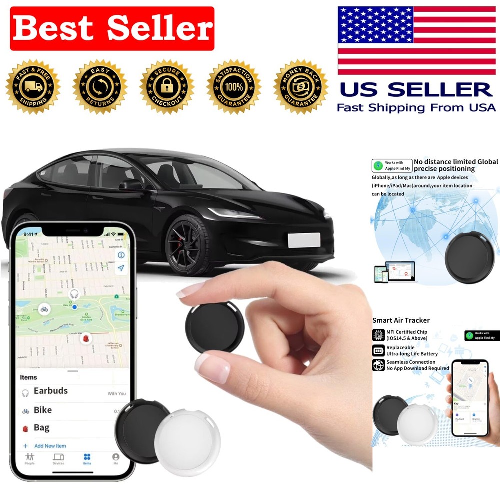 Advanced GPS Vehicle Trackers - 2 Pack with Find My Support