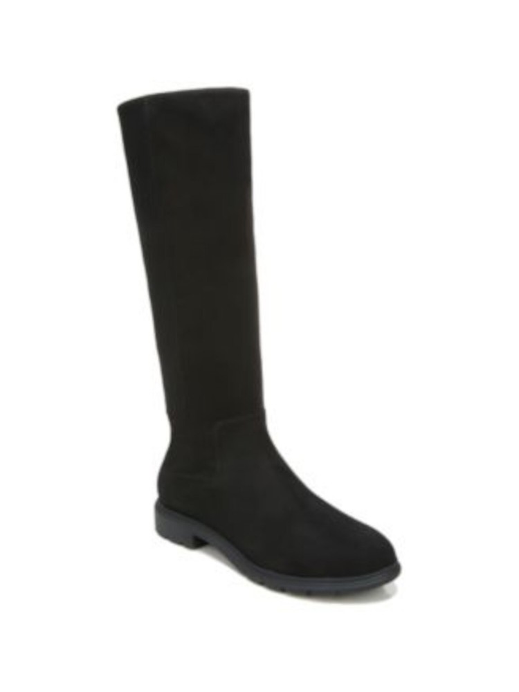 DR SCHOLLS Womens Black Goring New Start Round Toe Block Heel Riding Boot 8 M WC