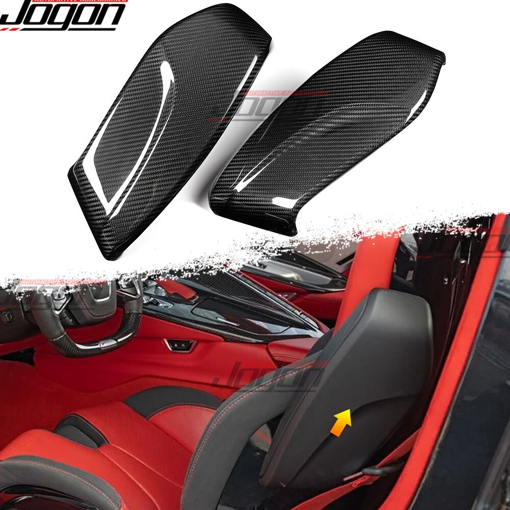 Real Carbon Car Seat Side Cover Belts For Corvette C8 Stingray Coupe Z51 Z06 20+