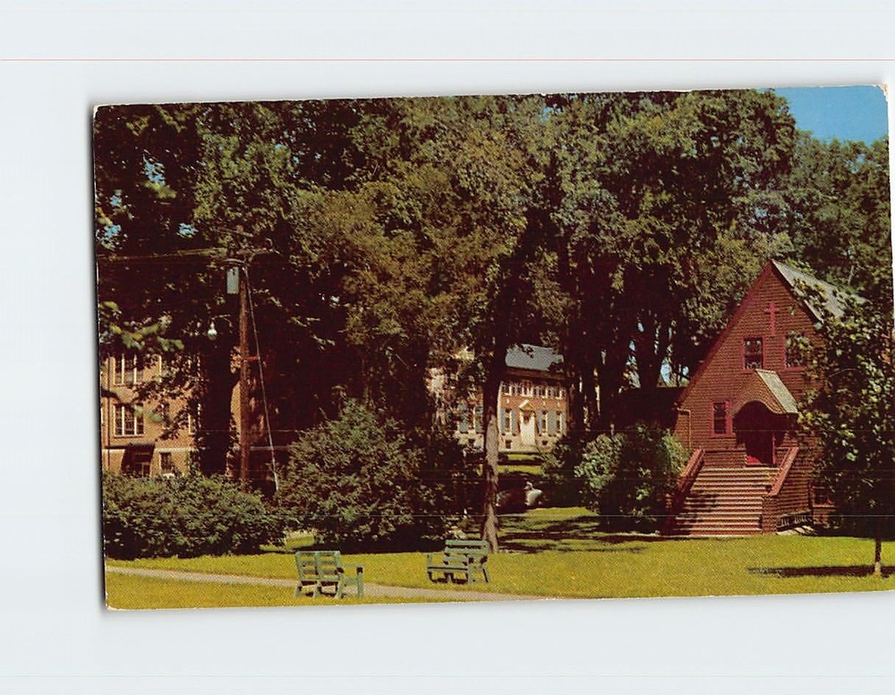 Postcard Knox County Hospital & St. Peter's Episcopal Church Rockland Maine USA