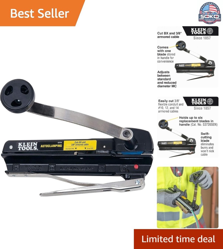 Armored Cable Cutter - Cuts BX, AC, MC, MCAP, and Greenfield - Sharp Blade-image