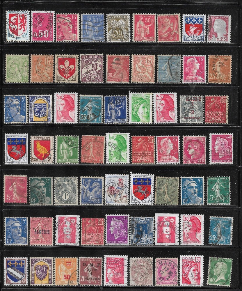 93 Used France Stamps