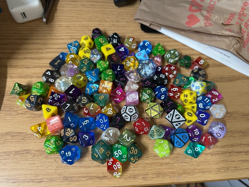 100+ D&D Dice LOT Tabletop Gaming Random Assorted Dungeons & Dragons 5e RPG DND