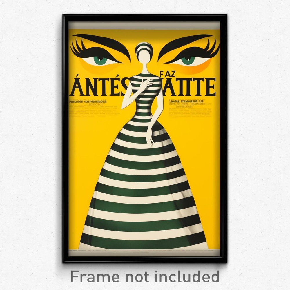 Arrogant Man in Striped Green Dress French Movie Poster Art Print