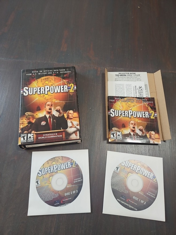 SuperPower 2 PC CD global countries world super power political simulation game!