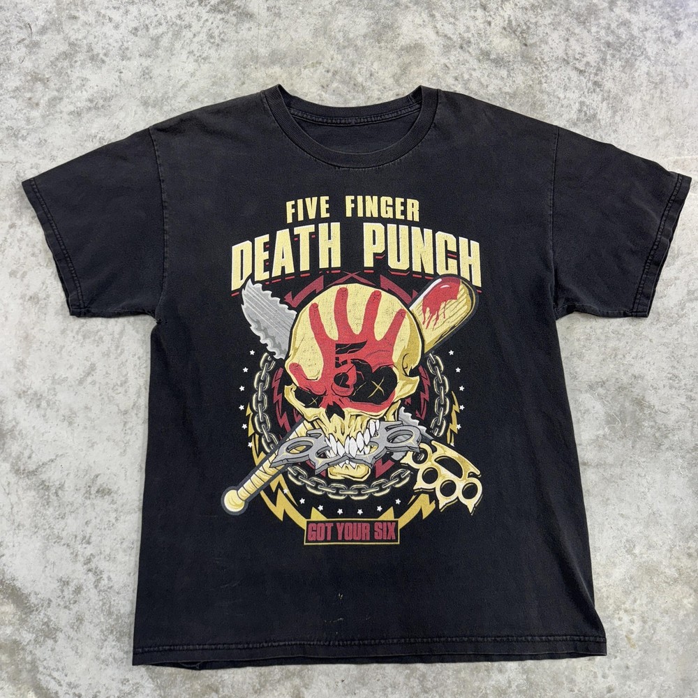 Five Finger Death Punch Shirt Mens Medium Black Got Your Six Tour Band 2016 Tee
