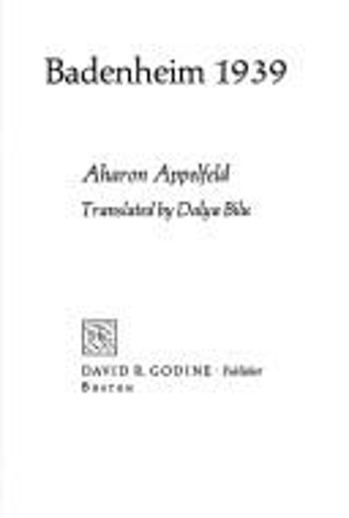 Badenheim 1939 Hardcover Aharon AppelfeldFree US Delivery | ISBN:0879233427