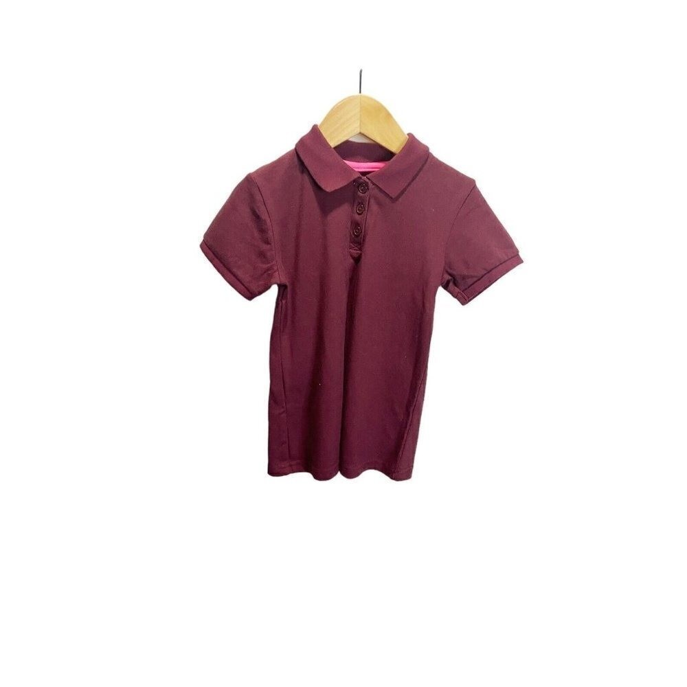 Thereabouts Girls Burgundy Red Short Sleeve Polo Shirt XXS 4/5 Collared NEW