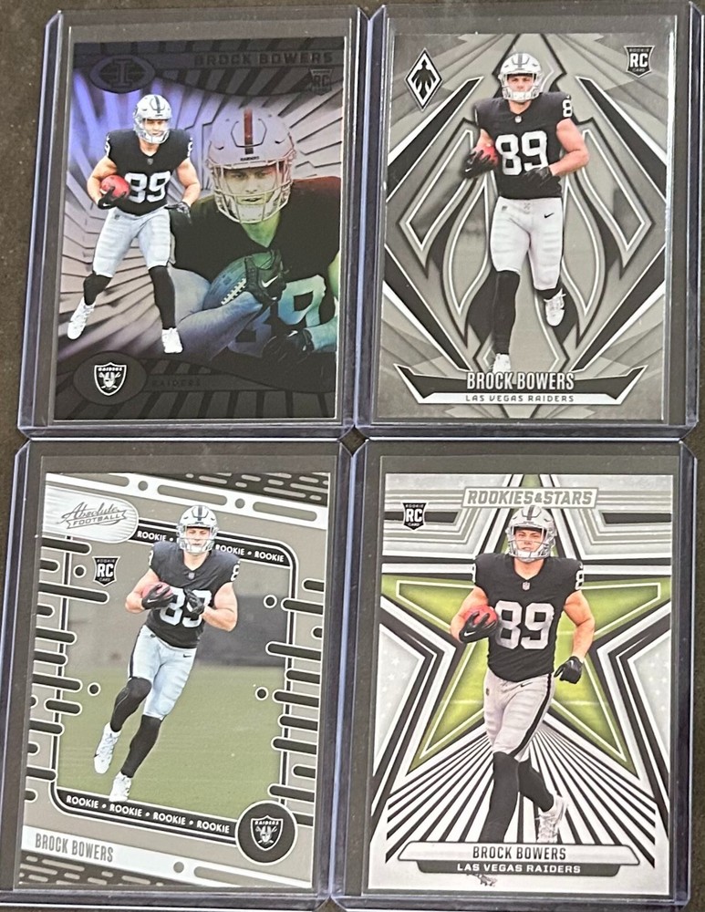 2024 Panini Football Brock Bowers 4 Card Rookie Base Trading Lot!