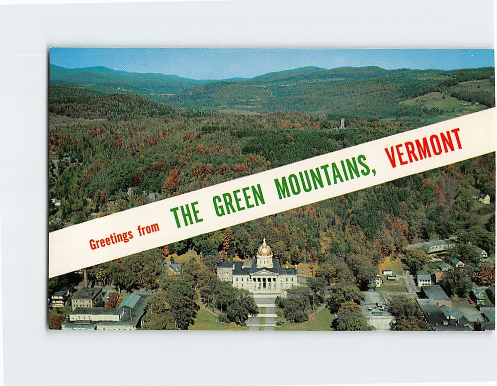 Postcard Greetings from The Green Mountains Vermont USA