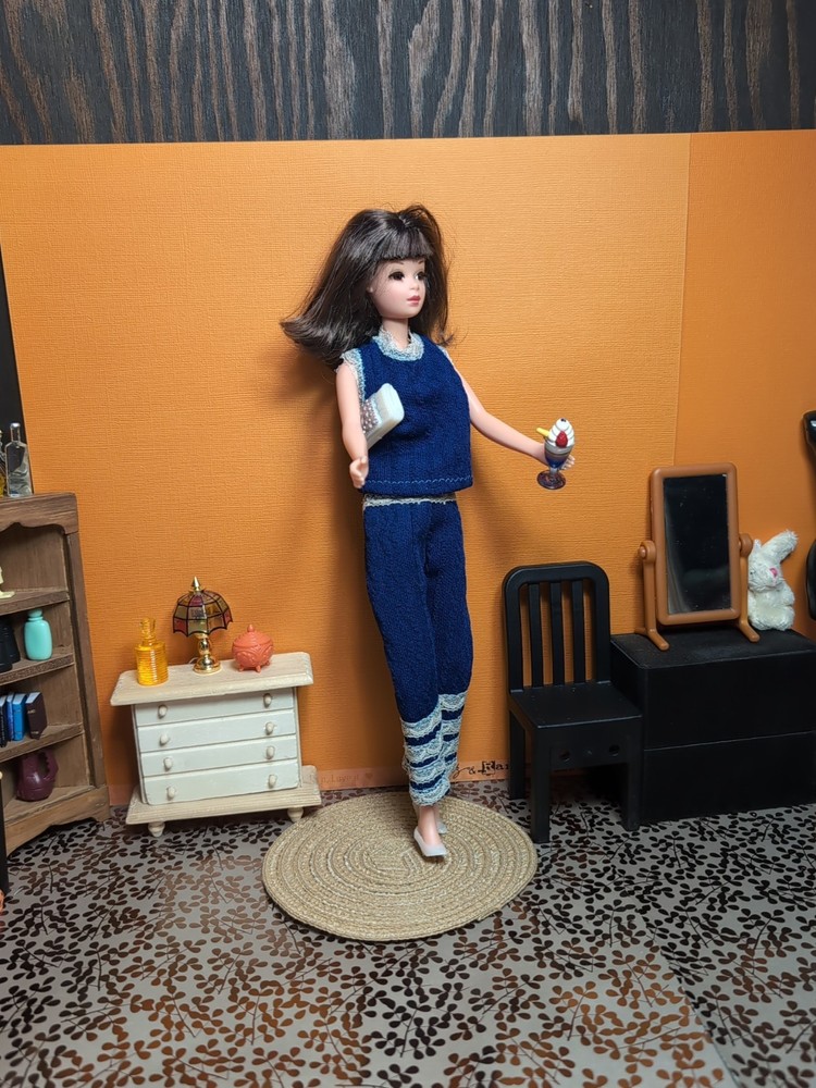 Vintage Barbie / Francie Clone Outfit - 1970's Pants & Top, Purse, Shoes +