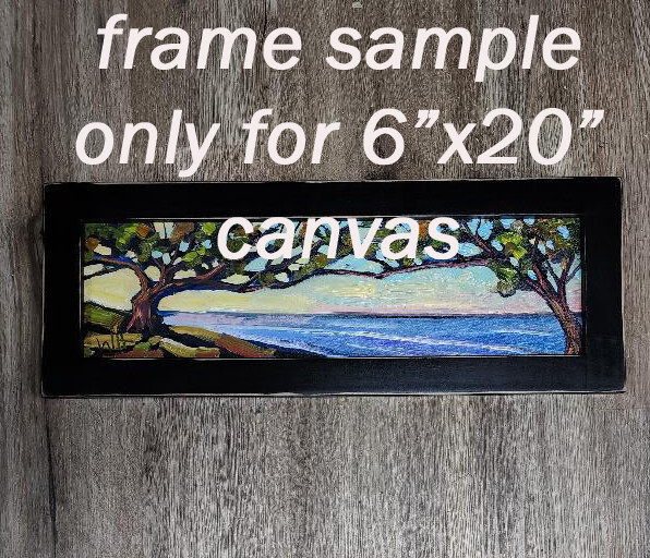 FRAME Only 6x20  Narrow Profile Solid Black Finish for Hawkins Art Paintings