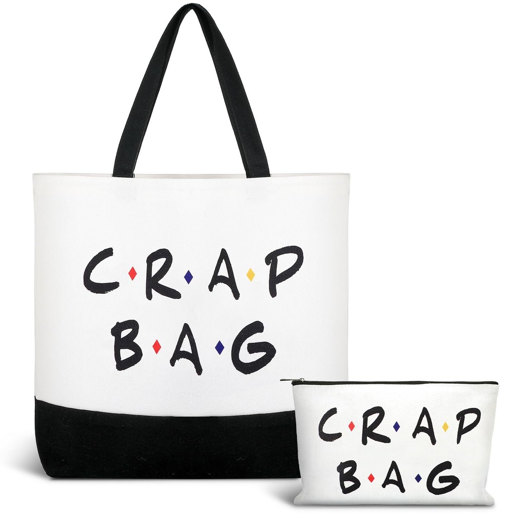 2 Pcs Friends Show Crap Bag Canvas Reusable Grocery Bags Friends TV Show Gift...