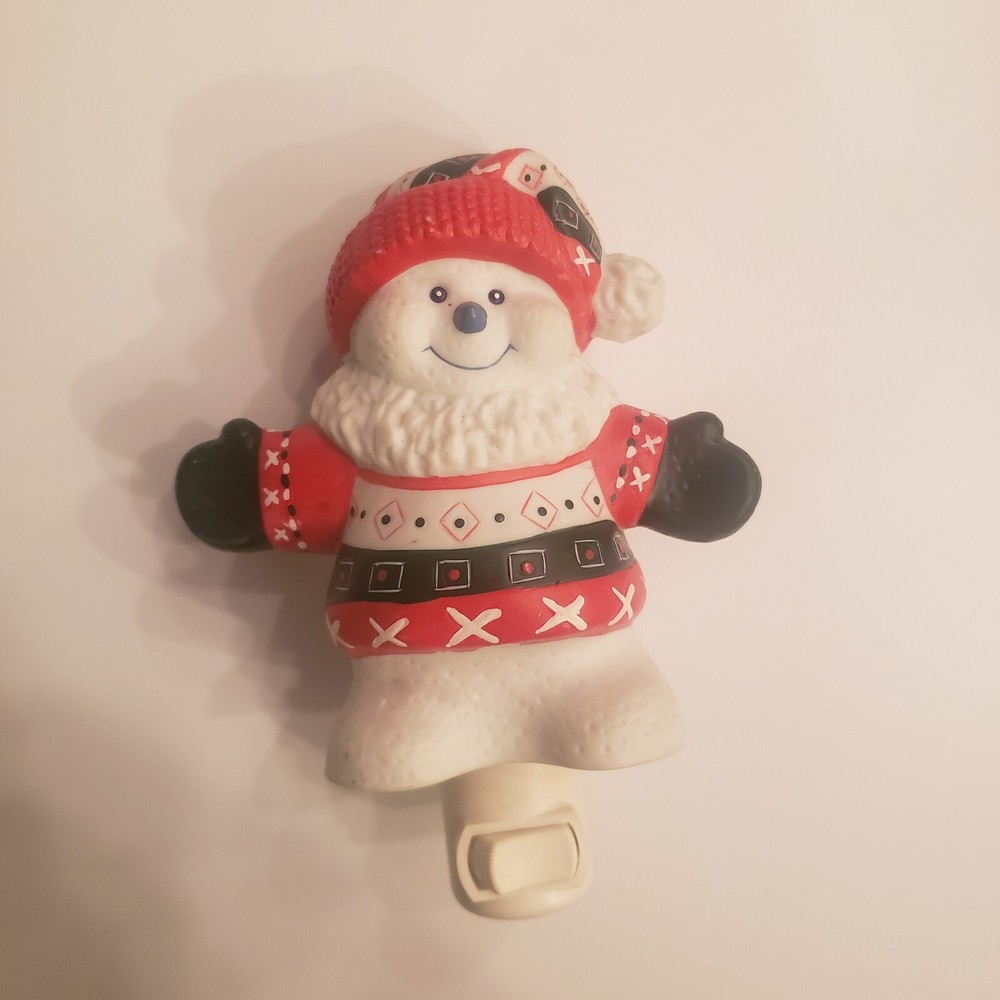 Snowman Jelin Accent Night Light Christmas Plug In Decor-image