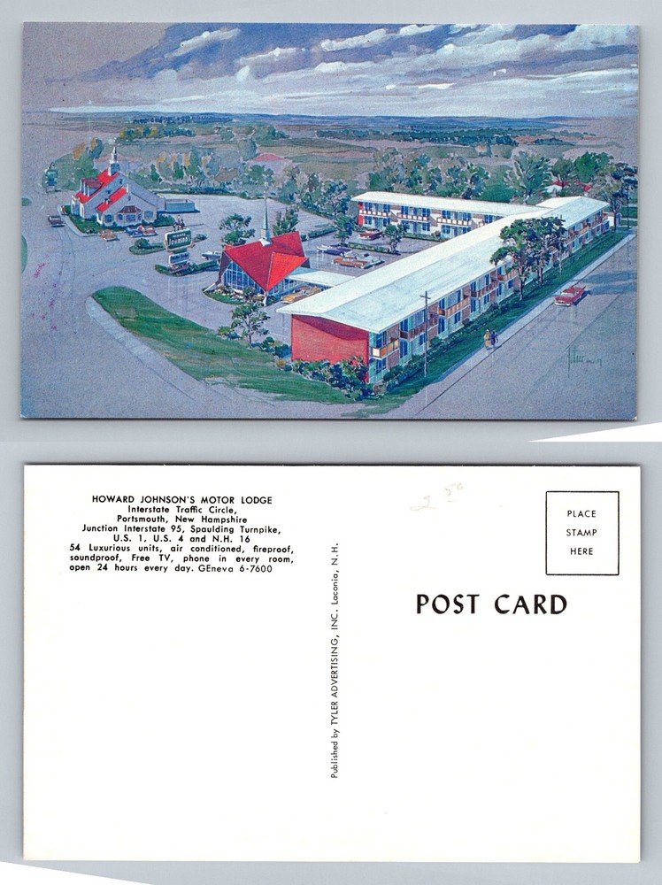Portsmouth, NH-New Hampshire, Howard Johnson's Motor Lodge Vintage Postcard