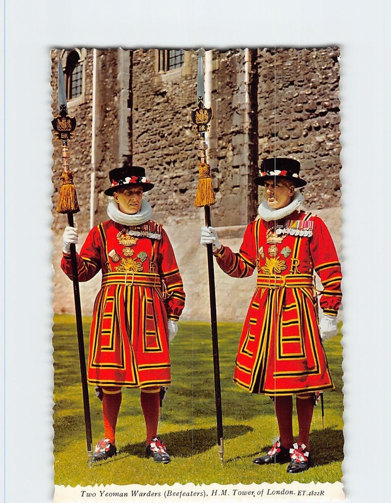 Postcard Two Yeoman Warders Tower of London England
