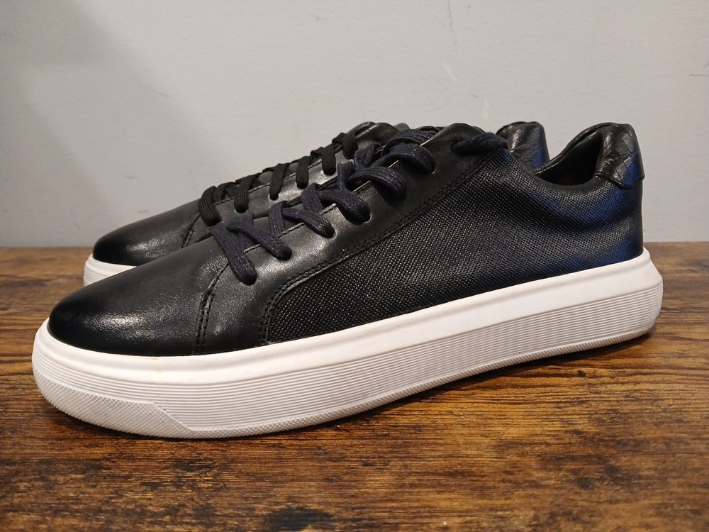 Saks Fifth Avenue Made in Brazil Black Leather Sneakers Size 10 M