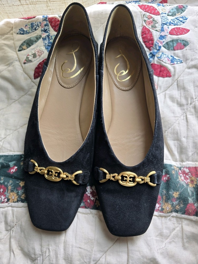Sam Edelman Suede Black Flats Womens 7 1/2
