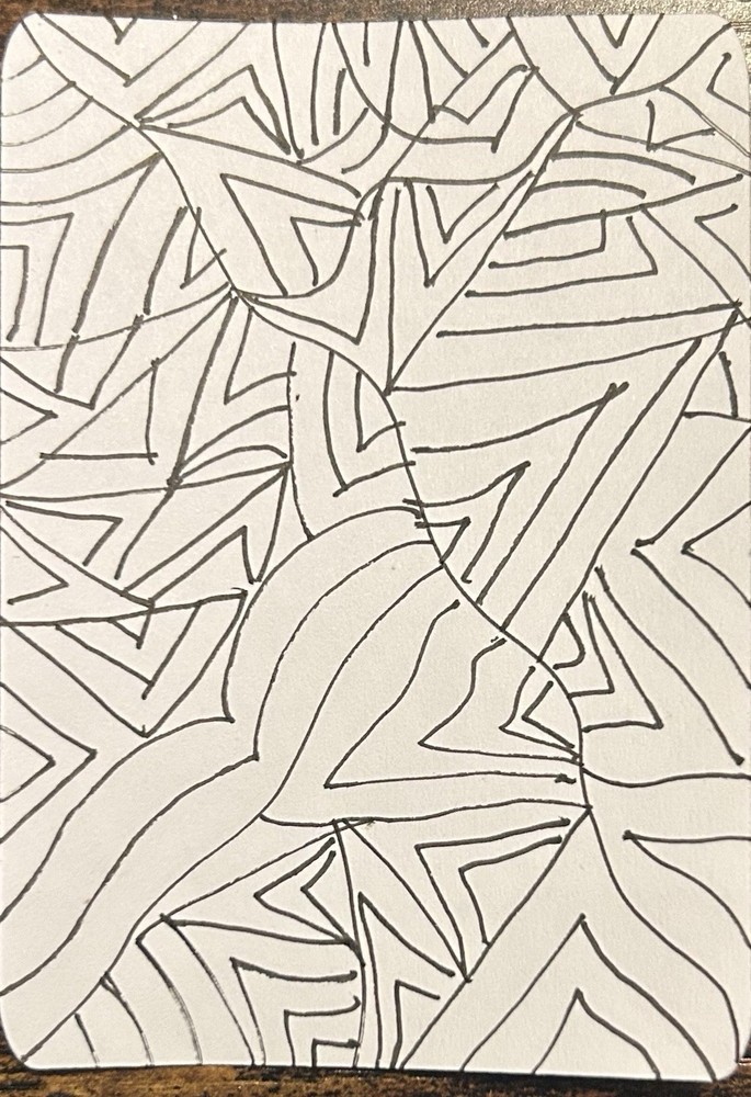 Original Handmade Abstract Line Drawing Art Ink on Paper